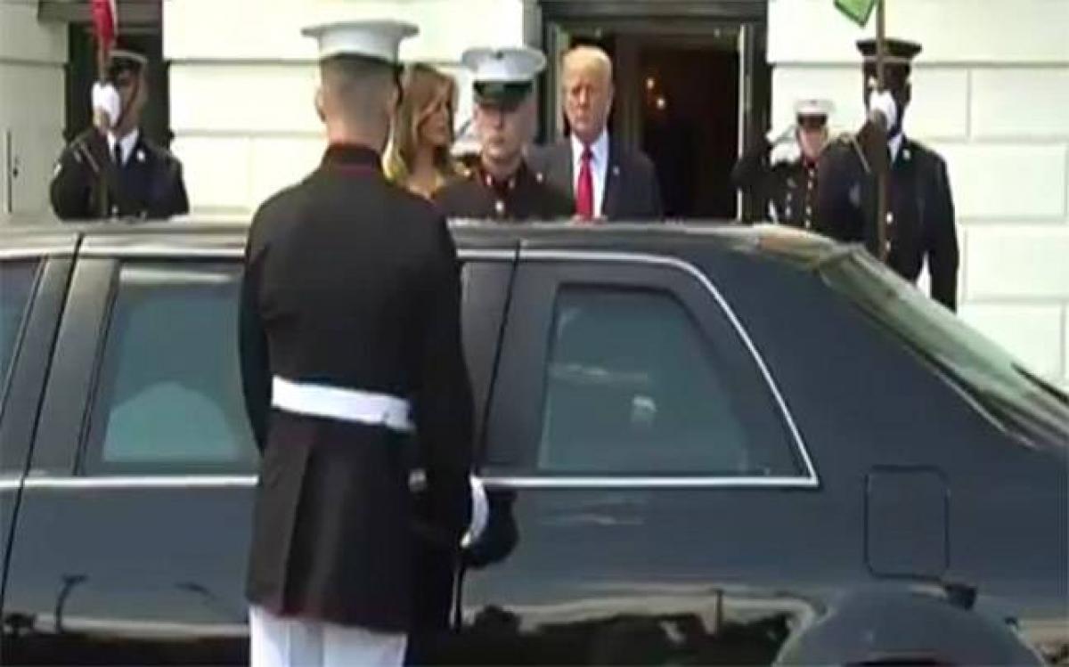 White House guard opens car door expecting Modis wife